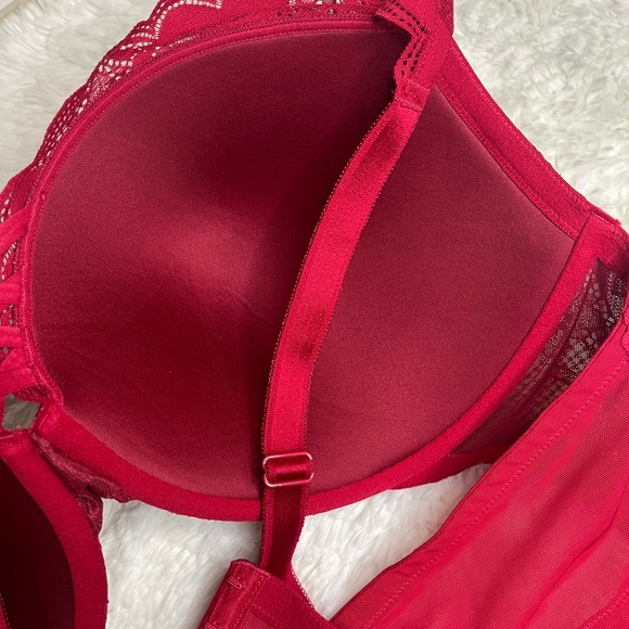 XO Plunge Push-Up Tattoo Lace Straight Back Bra 46D - Picture 9 of 16